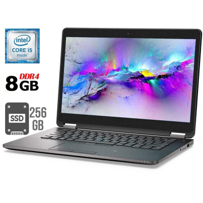 БУ Ноутбук Ультрабук Dell Latitude E7470 / 14" (2560x1440) IPS Touch / Intel Core i5-6300U (2 (4) ядра по 2.4 - 3.0 GHz) / 8 GB DDR4 / 256 GB SSD / Intel HD Graphics 520 / WebCam 