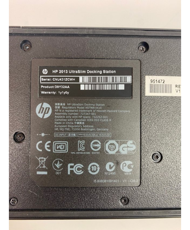 HP 2013 UltraSlim  HSTNN-IX10 док-станція для ноутбуку 810 G1, 810 G2, 820 G1, 820 G2, 840 G1, 840 G2, 850 G1, 850 G2 фото_2