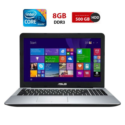 БУ Ноутбук Ноутбук Б-класс Asus R556la / 15.6" (1366x768) TN / Intel Core i3-4030U (2 (4) ядра по 1.9 GHz) / 8 GB DDR3 / 500 GB HDD / Intel HD Graphics 4400 / WebCam / АКБ не работает
