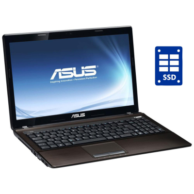 БУ Ноутбук Ноутбук Asus K53E / 15.6" (1366x768) TN / Intel Core i3-2330M (2 (4) ядра по 2.2 GHz) / 8 GB DDR3 / 240 GB SSD / Intel HD Graphics 3000 / WebCam / DVD-ROM / Win 10 Pro 