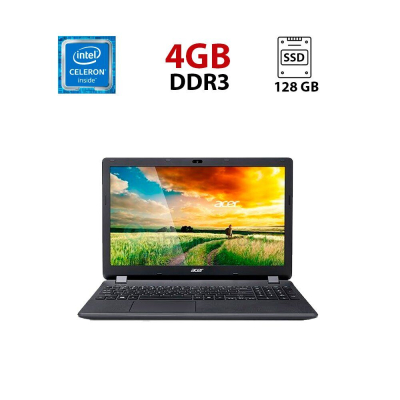 БУ Ноутбук Ноутбук Acer Aspire ES1-512 / 15.6" (1366x768) TN / Intel Celeron N2940 (4 ядра по 1.83 - 2.25 GHz) / 4 GB DDR3 / 128 GB SSD / Intel HD Graphics / WebCam