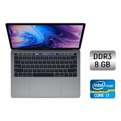 БУ Ноутбук Ультрабук Б-класс Apple MacBook Pro 13 (2017) / 13.3" (2560x1600) IPS / Intel Core i7-7660U (2 (4) ядра по 2.5 - 4.0 GHz) / 8 GB DDR3 / 512 GB SSD / Intel Iris Plus Graphics 640 / WebCam / Touch ID / Space Gray