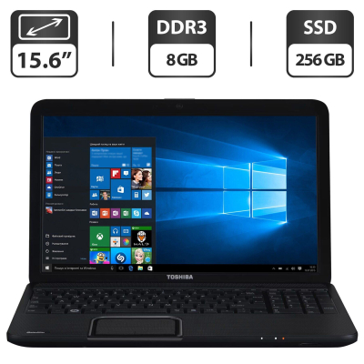 БУ Ноутбук Ноутбук Toshiba Satellite C855 / 15.6" (1366x768) TN / Intel Core i5-3230M (2 (4) ядра по 2.6 - 3.2 GHz) / 8 GB DDR3 / 256 GB SSD / Intel HD Graphics 3000 / WebCam / DVD-ROM