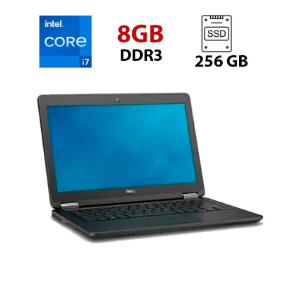 БУ Ноутбук Ультрабук Dell Latitude E7250 / 12.5" (1366x768) TN / Intel Core i7-5600U (2 (4) ядра по 2.6 - 3.2 GHz) / 8 GB DDR3 / 256 GB SSD / Intel HD Graphics 5500 / WebCam / HDMI