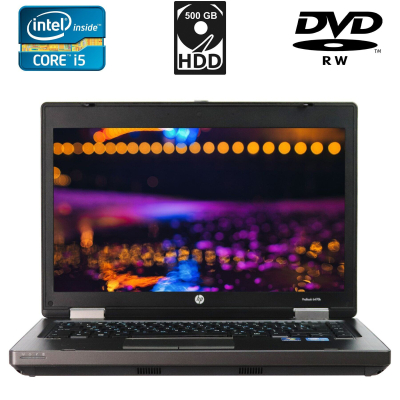 БУ Ноутбук Ноутбук Б-класс HP ProBook 6470b / 14" (1600x900) TN / Intel Core i5-2410M (2 (4) ядра по 2.3 - 2.9 GHz) / 4 GB DDR3 / 500 GB HDD / Intel HD Graphics 3000 / WebCam / DVD-RW / DisplayPort
