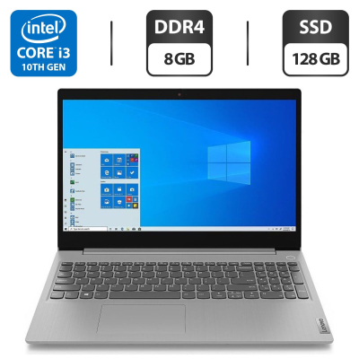БУ Ноутбук Ноутбук Б-класс Lenovo IdeaPad 3 15IIL05 / 15.6" (1366x768) TN / Intel Core i3-1005G1 (2 (4) ядра по 1.2 - 3.4 GHz) / 8 GB DDR4 / 128 GB SSD / Intel UHD Graphics / WebCam / HDMI