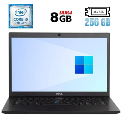 БУ Ноутбук Ноутбук Б-клас Dell Latitude 7480 / 14" (1920x1080) IPS Touch / Intel Core i5 - 7300U (2 (4) ядра по 2.6-3.5 GHz) / 8 GB DDR4 / 256 GB SSD M. 2 / Intel HD Graphics 620 / WebCam / HDMI