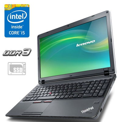 БУ Ноутбук Ноутбук Lenovo ThinkPad Edge E520 / 15.6" (1366x768) TN / Intel Core i5-2410M (2 (4) ядра по 2.3 - 2.9 GHz) / 4 GB DDR3 / 240 GB SSD NEW / AMD Radeon HD 6630M, 2 GB DDR3, 128-bit / WebCam / DVD-ROM / Windows 10 / Без АКБ
