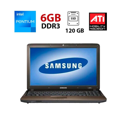 БУ Ноутбук Ноутбук Samsung R540 / 15.6" (1366x768) TN / Intel Pentium P6100 (2 ядра по 2.0 GHz) / 6 GB DDR3 / 120 GB SSD / ATI Mobility Radeon HD 5470, 512 MB GDDR3, 64-bit / WebCam