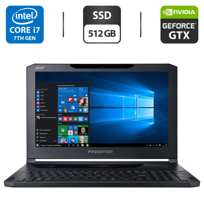 БУ Ноутбук Игровой ноутбук Б-класс Acer Predator Triton 700 PT715-51 / 15.6" (1920x1080) IPS / Intel Core i7-7700HQ (4 (8) ядра по 2.8 - 3.8 GHz) / 16 GB DDR4 / 512 GB SSD / nVidia GeForce GTX 1080, 8 GB GDDR5X, 256-bit / WebCam / HDMI