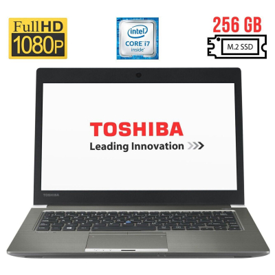 БУ Ноутбук Ультрабук Б-класс Toshiba Portege Z30-C / 13.3" (1920x1080) IPS / Intel Core i7-6600U (2 (4) ядра по 2.6 - 3.4 GHz) / 8 GB DDR3 / 256 GB SSD M.2 / Intel HD Graphics 520 / WebCam / HDMI