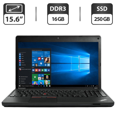 БУ Ноутбук Ноутбук Б-класс Lenovo ThinkPad Edge E530 / 15.6" (1366x768) TN / Intel Core i7-3632QM (4 (8) ядра по 2.2 - 3.2 GHz) / 16 GB DDR3 / 250 GB SSD / Intel HD Graphics 4000 / WebCam / DVD-ROM / VGA