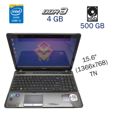 БУ Ноутбук Ноутбук Toshiba Satellite A665-S5170 / 15.6" (1366x768) TN / Intel Core i3-380M (2 (4) ядра по 2.53 GHz) / 4 GB DDR3 / 500 GB HDD / WebCam / DVD-ROM