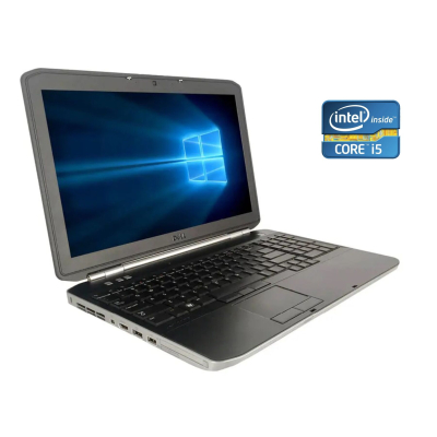 БУ Ноутбук Ноутбук Б-класс Dell Latitude E5520 / 15.6" (1366x768) TN / Intel Core i5-2410M (2 (4) ядра по 2.3 - 2.9 GHz) / 8 GB DDR3 / 240 GB SSD / Intel HD Graphics 3000 / WebCam / DVD-ROM / Win 10 Pro