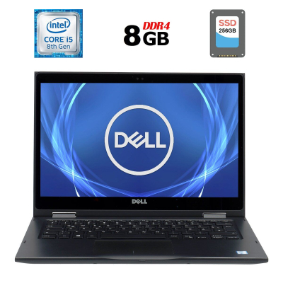 БУ Ноутбук Ноутбук-трансформер Б-клас Dell Latitude 3390 2-in-1 / 13.3" (1920x1080) IPS Touch / Intel Core i5-8250U (4 (8) ядра по 1.6-3.4 GHz) / 8 GB DDR4 / 256 GB SSD / Intel UHD Graphics 620 / WebCam / USB 3.1 / HDMI / Windows 10 ліцензія