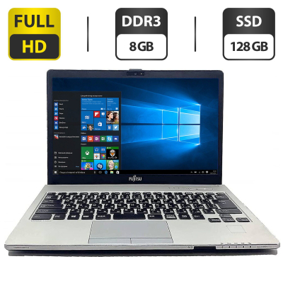 БУ Ноутбук Ультрабук Fujitsu LifeBook S935 / 13.3 " (1920x1080) IPS / Intel Core i7-5600U (2 (4) ядра 2.6-3.2 GHz) / 8 GB DDR3 / 128 GB SSD / Intel HD Graphics 5500 / WebCam / VGA / АКБ не тримає заряд