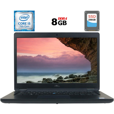 БУ Ноутбук Ноутбук Б-клас Dell Latitude 5490 / 14" (1366x768) TN / Intel Core i5-7300U (2 (4) ядра по 2.6 - 3.5 GHz) / 8 GB DDR4 / 256 GB SSD / Intel HD Graphics 620 / WebCam / USB 3.1 / HDMI / Windows 10 ліцензія