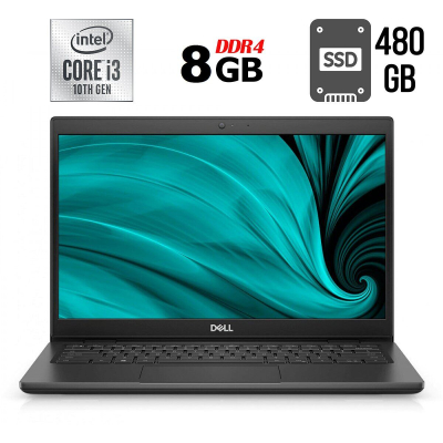 БУ Ноутбук Ультрабук Б-класс Dell Latitude 3410 / 14" (1366x768) TN / Intel Core i3-10110U (2 (4) ядра по 2.1 - 4.1 GHz) / 8 GB DDR4 / 480 GB SSD / Intel UHD Graphics / WebCam / USB 3.2 / HDMI / Windows 10 лицензия