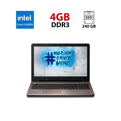 БУ Ноутбук Ноутбук Medion Akoya E6415 / 15.6" (1366x768) TN / Intel Core i3-5005U (2 (4) ядра по 2.0 GHz) / 4 GB DDR3 / 240 GB SSD / Intel HD Graphics 5500 / WebCam