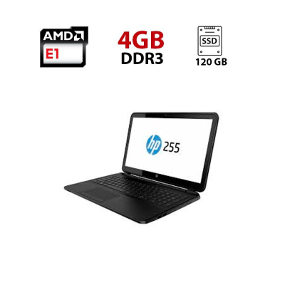 БУ Ноутбук Ноутбук HP 255 / 15.6" (1366x768) TN / AMD E1-1500 (2 ядра по 1.5 GHz) / 4 GB DDR3 / 120 GB SSD / AMD Radeon HD 7310 / WebCam