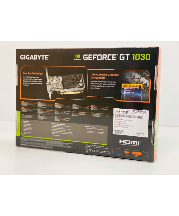 Відеокарта GeForce GT 1030 Low Profile OC 2GB GDDR5 (64bit) (HDMI, DisplayPort) фото_1