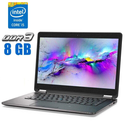 БУ Ноутбук Ноутбук Dell Latitude E7470 / 14" (1920x1080) TN / Intel Core i5-6300U (2 (4) ядра по 2.4 - 3.0 GHz) / 8 GB DDR4 / 512 GB SSD / Intel HD Graphics 520 / WebCam / Windows 10 Pro