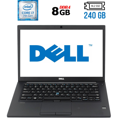БУ Ноутбук Ноутбук Б-класс Dell Latitude 7480 / 14" (1920x1080) IPS Touch / Intel Core i7-7600U (2 (4) ядра по 2.8 - 3.9 GHz) / 8 GB DDR4 / 240 GB SSD M.2 / Intel HD Graphics 620 / WebCam / Fingerprint / HDMI