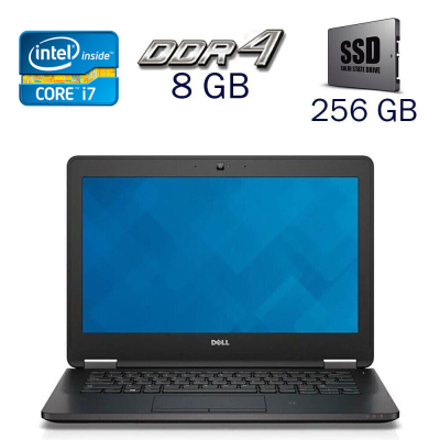 БУ Ноутбук Нетбук Dell Latitude E7270 / 12.5" (1366x768) TN / Intel Core i7-6600U (2 (4) ядра по 2.6 - 3.4 GHz) / 8 GB DDR4 / 256 GB SSD / Intel HD Graphics 520 / WebCam / Windows 10