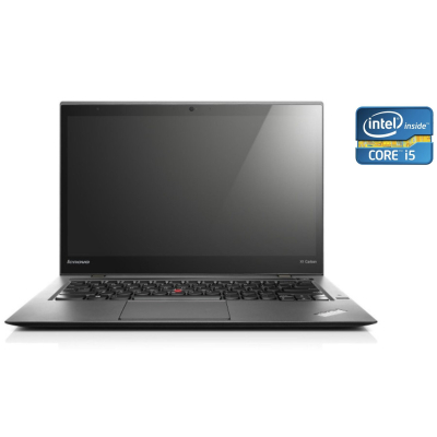 БУ Ноутбук Ультрабук Lenovo ThinkPad X1 Carbon / 14" (1600x900) IPS / Intel Core i5-4200U (2 (4) ядра по 1.6 - 2.6 GHz) / 4 GB DDR3 / 128 GB SSD / Intel HD Graphics 4400 / WebCam / Win 10 Pro