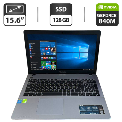 БУ Ноутбук Ноутбук Asus X550LN / 15.6" (1366x768) TN / Intel Core i7-4510U (2 (4) ядра по 2.0 - 3.1 GHz) / 12 GB DDR3 / 128 GB SSD / nVidia GeForce 840M, 2 GB GDDR3, 64-bit / WebCam / VGA