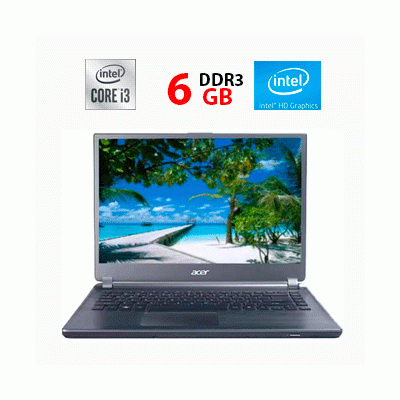 БУ Ноутбук Ноутбук Acer Aspire M5-481T / 14" (1366x768) TN / Intel Core i3-2377M (2 (4) ядра по 1.5) / 6 GB DDR3 / 500 GB HDD / Intel HD Graphics 3000