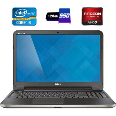 БУ Ноутбук Ноутбук Б-класс Dell Vostro 2521 / 15.6" (1366x768) TN / Intel Core i3-3227U (2 (4) ядра по 1.9 GHz) / 4 GB DDR3 / 128 GB SSD / AMD Radeon HD 7670M, 1 GB DDR3, 128-bit / WebCam / DVD-RW / HDMI