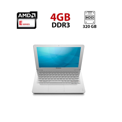 БУ Ноутбук Нетбук Б-класс Lenovo S206 / 11.6" (1366х768) TN / AMD E-300 (2 ядра по 1.3 GHz) / 4 GB DDR3 / 320 GB HDD / AMD Radeon HD 6310M / WebCam
