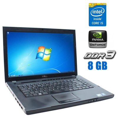 БУ Ноутбук Ноутбук Dell Vostro 3500 / 15.6" (1366x768) TN / Intel Core i5-520M (2 (4) ядра по 2.4 - 2.93 GHz) / 8 GB DDR3 / 256 GB SSD / nVidia GeForce 310M, 512 MB DDR3, 64-bit / WebCam / АКБ не тримає
