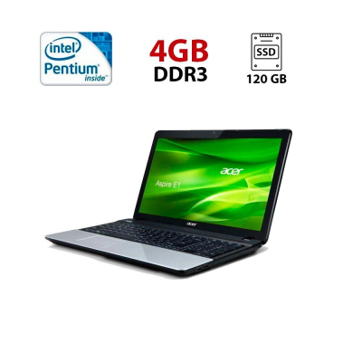 БУ Ноутбук Ноутбук Б-класс Acer Aspire E1-531 / 15.6" (1366x768) TN / Intel Pentium 2020M (2 ядра по 2.4 GHz) / 4 GB DDR3 / 120 GB SSD / Intel HD Graphics for 3rd Generation Intel Processors / WebCam
