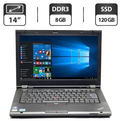 БУ Ноутбук Ноутбук Б-класс Lenovo ThinkPad T420 / 14" (1366x768) TN / Intel Core i5-2520M (2 (4) ядра по 2.5 - 3.2 GHz) / 8 GB DDR3 / 120 GB SSD / Intel HD Graphics 3000 / DVD-ROM / VGA
