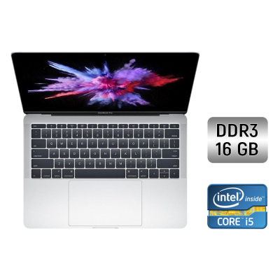 БУ Ноутбук Ультрабук Apple MacBook Pro 13 (2017) / 13.3" (2560x1600) IPS / Intel Core i5-7360U (2 (4) ядра по 2.3 - 3.6 GHz) / 16 GB DDR3 / 512 GB SSD / Intel Iris Plus Graphics 640 / WebCam / Touch ID / Silver