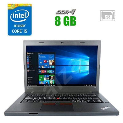 БУ Ноутбук Ультрабук Lenovo ThinkPad L470 / 14" (1366x768) TN / Intel Core i5-6300U (2 (4) ядра по 2.4 - 3.0 GHz) / 8 GB DDR4 / 256 GB SSD / Intel HD Graphics 620 / WebCam / Windows 10