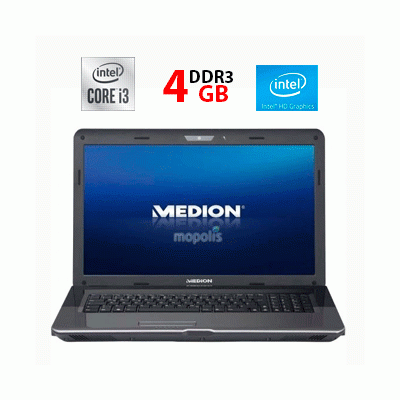 БУ Ноутбук Ноутбук Б-класс Medion Akoya E7218 / 17.3" (1600x900) TN / Intel Core i3-2310M (2 (4) ядра по 2.1 GHz) / 4 GB DDR3 / 500 GB HDD / Intel HD Graphics 3000 / WebCam / USB 3.0
