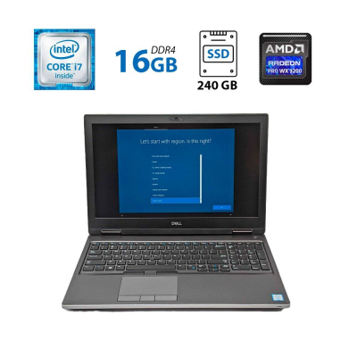БУ Ноутбук Игровой ноутбук Dell Precision 7540 / 15.6" (1920x1080) IPS / Intel Core i7-9850H (6 (12) ядер по 2.6 - 4.6 GHz) / 16 GB DDR4 / 240 GB SSD / AMD Radeon Pro WX 3200, 4 GB GDDR5, 128-bit / WebCam