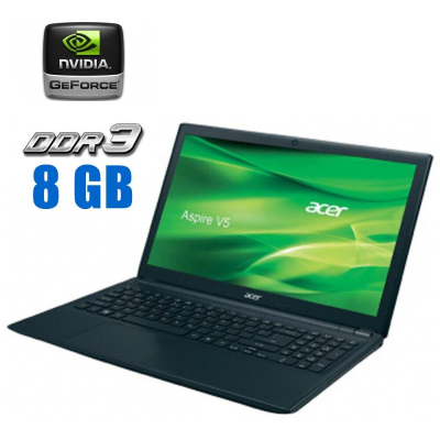 БУ Ноутбук Ноутбук Б-класс Acer Aspire V5-531 / 15.6" (1366x768) TN / Intel Pentium 967 (2 ядра по 1.3 GHz) / 8 GB DDR3 / 120 GB SSD / nVidia GeForce GT 620M, 1 GB DDR3, 64-bit / WebCam 