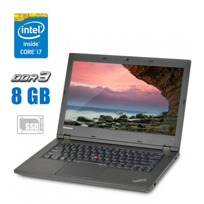 БУ Ноутбук Ноутбук Б-клас Lenovo ThinkPad L440 / 14" (1366x768) TN / Intel Core i7 - 4800MQ (4 (8) ядра по 2.7-3.7 GHz) / 8 GB DDR3 / 240 GB SSD / Intel HD Graphics 4600 / WebCam