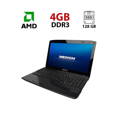 БУ Ноутбук Ноутбук Medion E6315 / 15.6" (1366x768) TN / AMD E-450 (2 ядра по 1.65 GHz) / 4 GB DDR3 / 128 GB SSD / AMD Radeon HD 6320 / WebCam