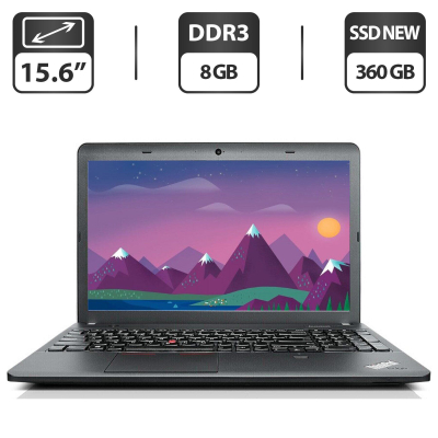 БУ Ноутбук Ноутбук Б-класс Lenovo ThinkPad E540 / 15.6" (1366x768) TN / Intel Core i3-4000M (2 (4) ядра по 2.4 GHz) / 8 GB DDR3 / 360 GB SSD NEW / Intel HD Graphics 4600 / WebCam / DVD-ROM / VGA / Windows 10 Pro
