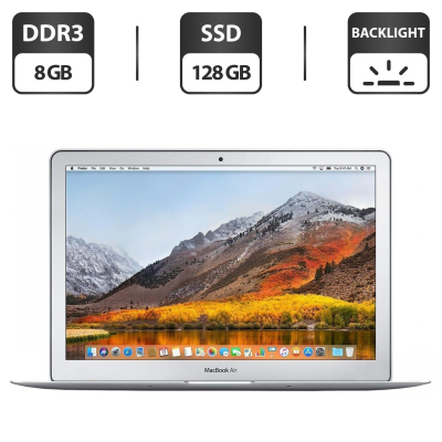 БУ Ноутбук Ультрабук Apple Macbook Air 13 2017 / 13.3" (1440x900) TN / Intel Core i5-5350U (2 (4) ядра по 1.8 - 2.9 GHz) / 8 GB DDR3 / 128 GB SSD / Intel HD Graphics 6000 / WebCam / USB 3.0 / Silver 
