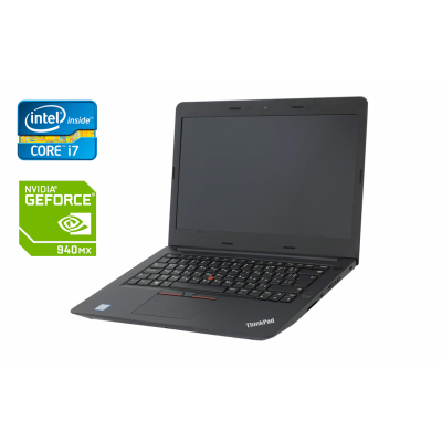 БУ Ноутбук Ноутбук Lenovo ThinkPad E470 / 14" (1920x1080) IPS / Intel Core i7-7500U (2 (4) ядра по 2.7 - 3.5 GHz) / 16 GB DDR4 / 512 GB SSD / nVidia GeForce 940MX, 2 GB GDDR5, 64-bit / WebCam / Fingerprint + Мышка и коврик