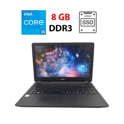 БУ Ноутбук Ноутбук Б-класс Acer Aspire ES1-572 / 15.6" (1366x768) TN / Intel Core i5-7200U (2 (4) ядра по 2.5 - 3.1 GHz) / 8 GB DDR3 / 240 GB SSD / Intel HD Graphics 620 / WebCam