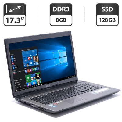 БУ Ноутбук Ноутбук Acer Aspire 7750G / 17.3" (1366x768) TN / Intel Core i5-2410M (2 (4) ядра по 2.3 - 2.9 GHz) / 8 GB DDR3 / 128 GB SSD / Intel HD Graphics 3000 / WebCam / VGA