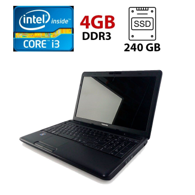 БУ Ноутбук Ноутбук Toshiba Satellite Pro C660 / 15.6" (1366x768) TN / Intel Core i3-380M (2 (4) ядра по 2.53 GHz) / 4 GB DDR3 / 240 GB SSD / Intel HD Graphics 1000 / WebCam