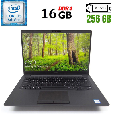 БУ Ноутбук Ультрабук Б-класс Dell Latitude 7400 / 14" (1920x1080) IPS / Intel Core i5-8365U (4 (8) ядра по 1.6 - 4.1 GHz) / 16 GB DDR4 / 256 GB SSD M.2 / Intel UHD Graphics 620 / WebCam / USB 3.1 / HDMI / Windows 10 лицензия